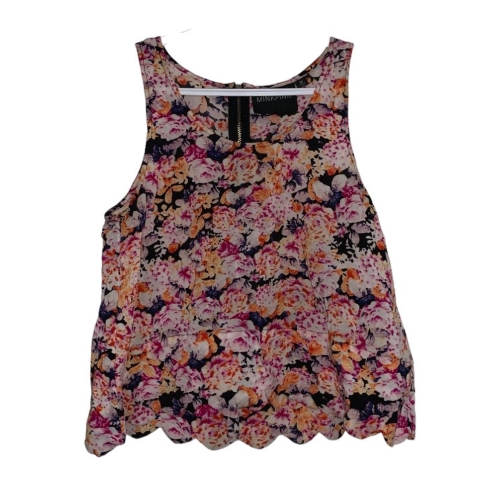 MINKPINK Floral Scalloped Crop